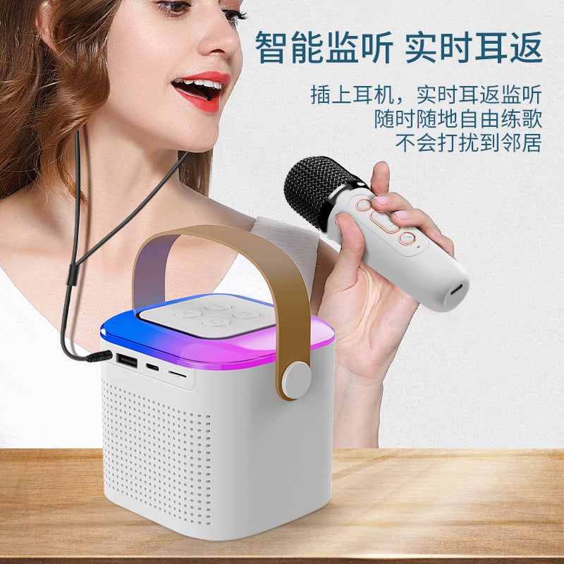 Wireless Bluetooth Karaoke Speaker, Small With Microphone, Portable Family Interactive Party Ktv Subwoofer - Image 4
